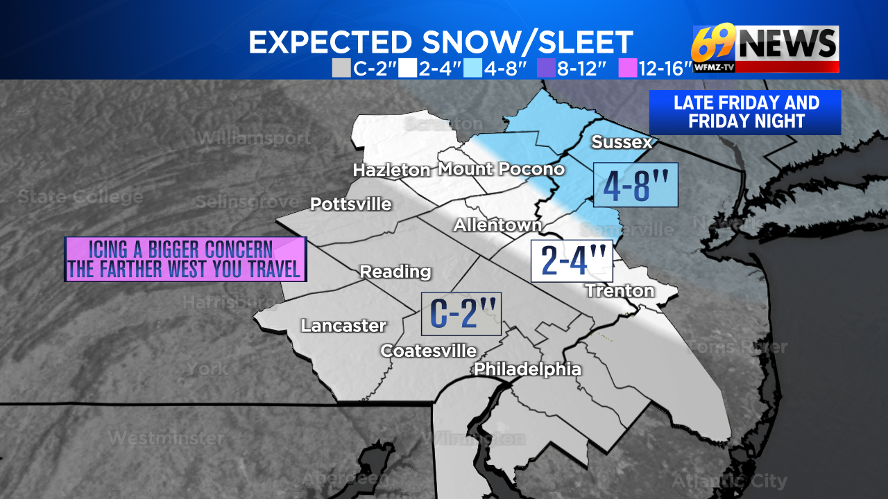 A messy wintry mix later Friday and Friday night...snow, sleet, and ice ...