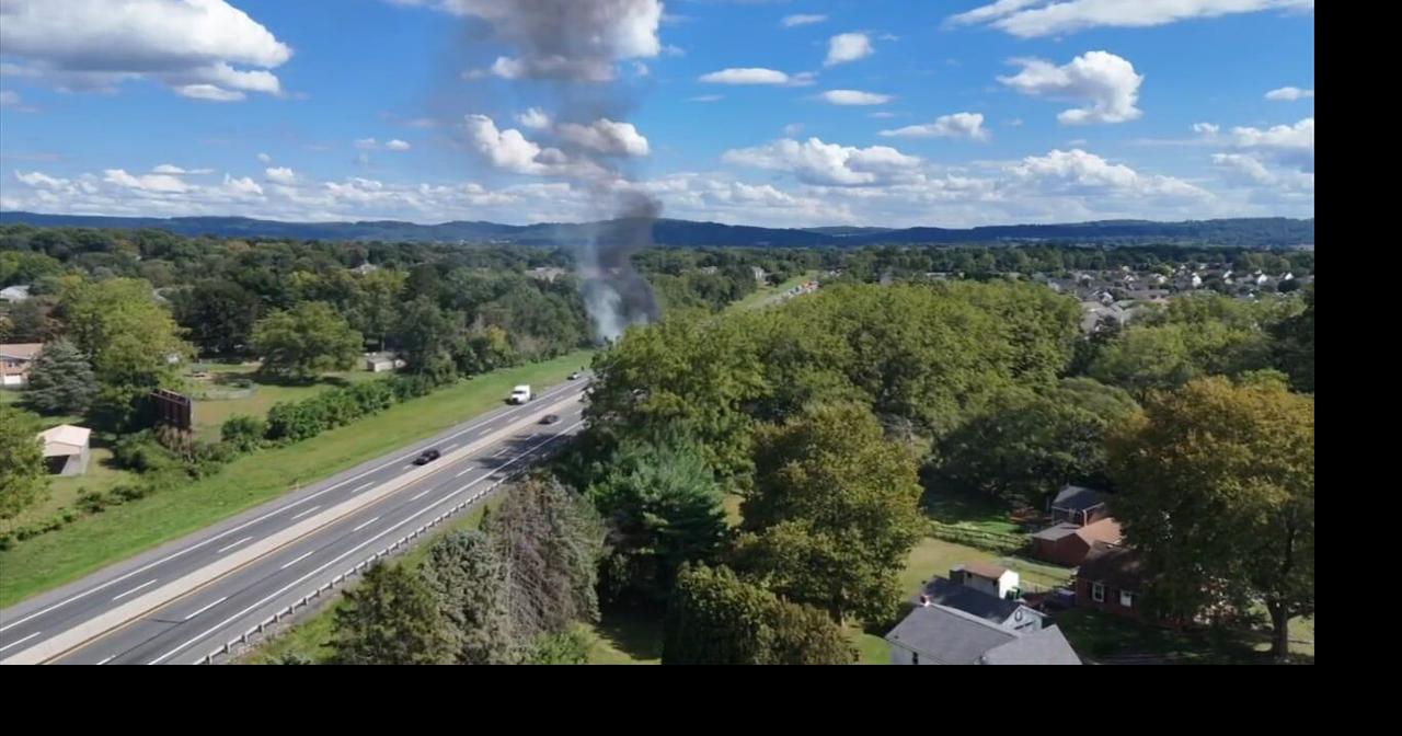 Northbound lanes reopen after tanker truck fire on NE Extension ...