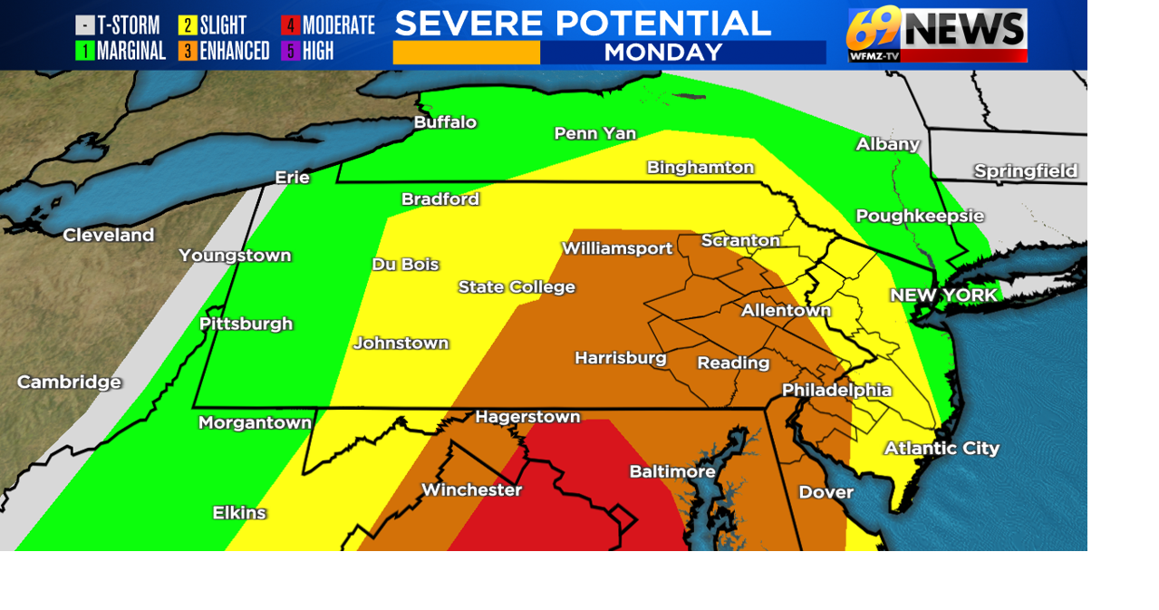 All eyes on Monday for potential for severe storms with strong winds ...