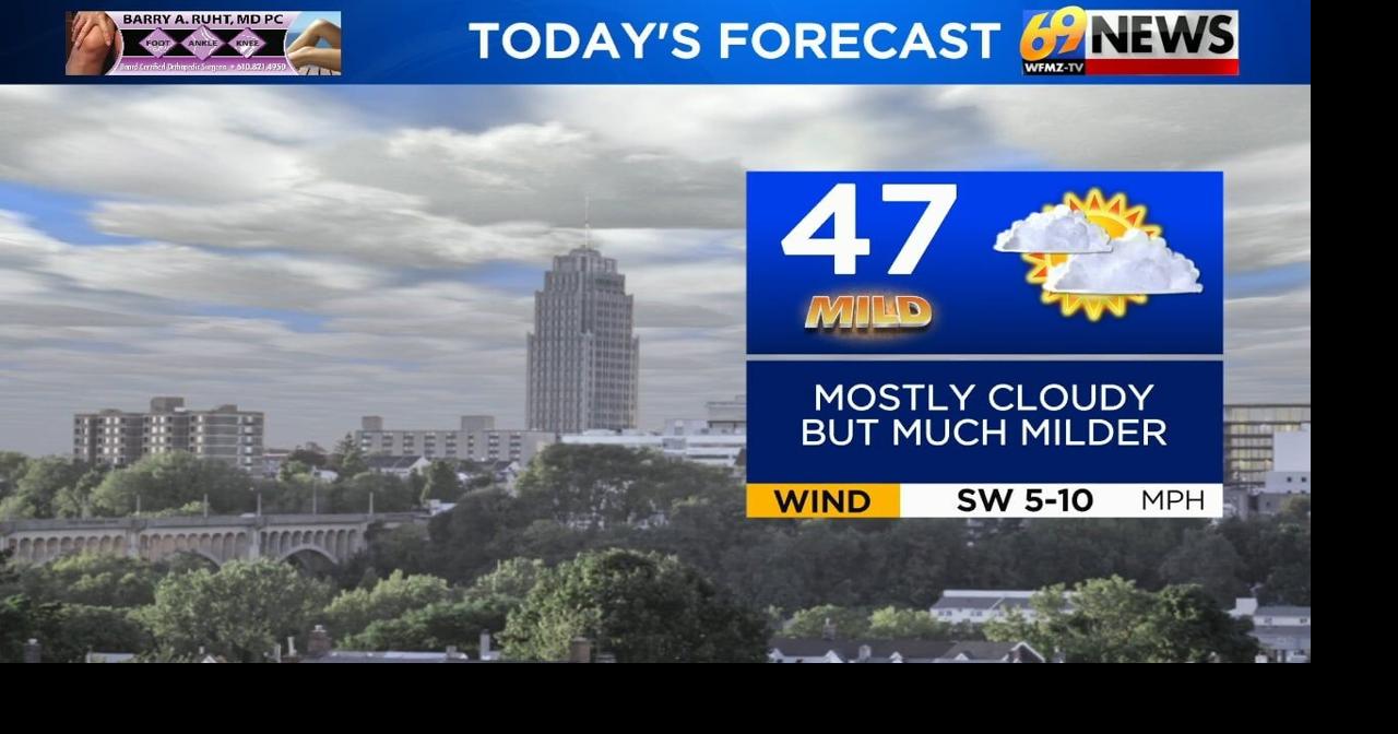 Mild and mostly cloudy Monday; bright and pleasant Tuesday | Weather ...