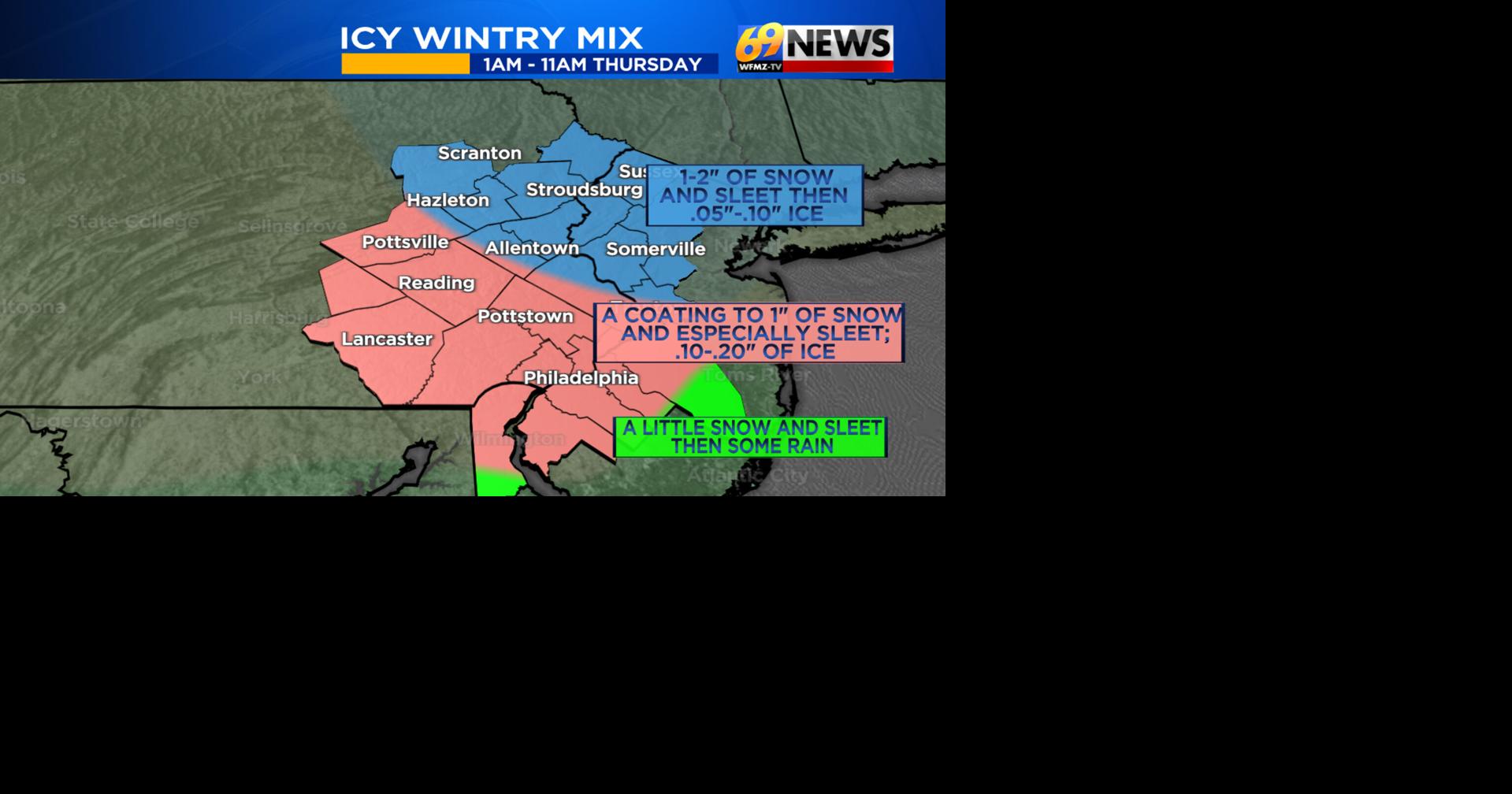 Slick wintry mix will coincide with Thursday morning commute | Weather ...
