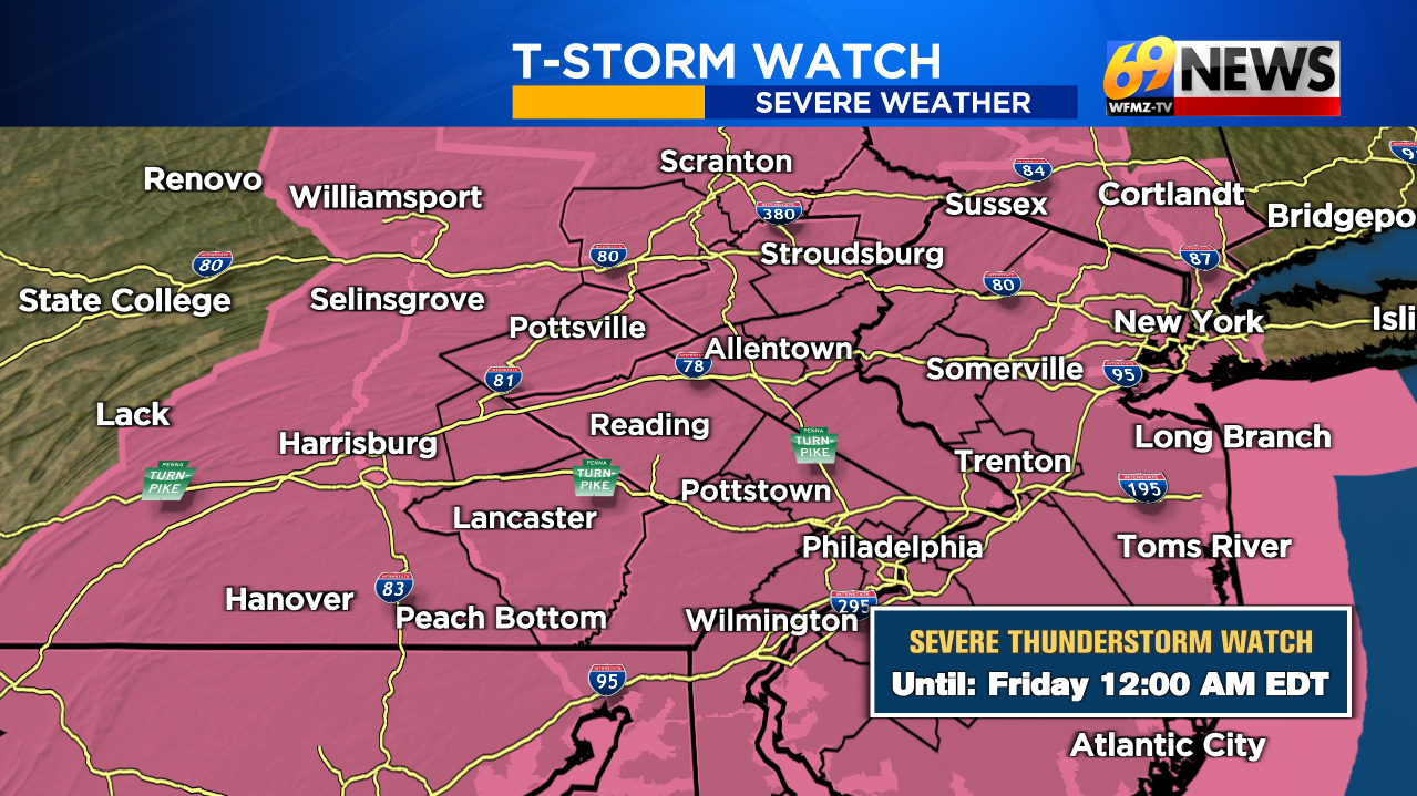 Severe Thunderstorm WATCH in effect for all through late this