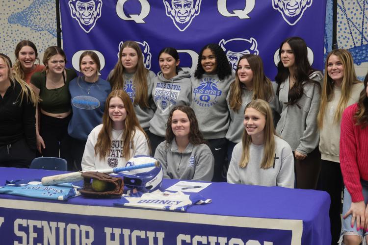 QHS softball standout Paige Kurfman signs with CulverStockton College Sports