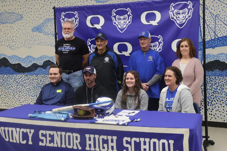 QHS softball standout Paige Kurfman signs with CulverStockton College Sports