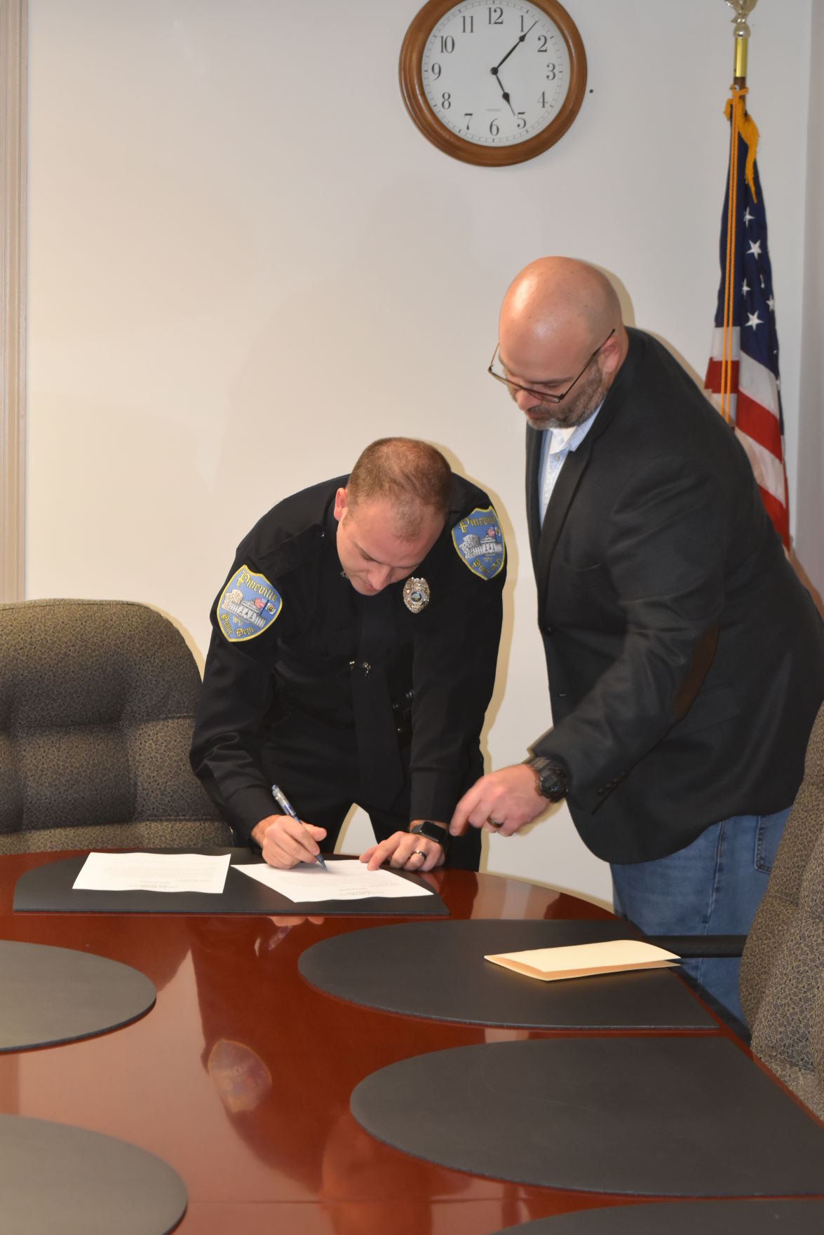 Pineville Police Department, mayor recognize two promoted police