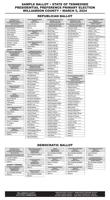 SAMPLE BALLOT • STATE OF TENNESSEE
