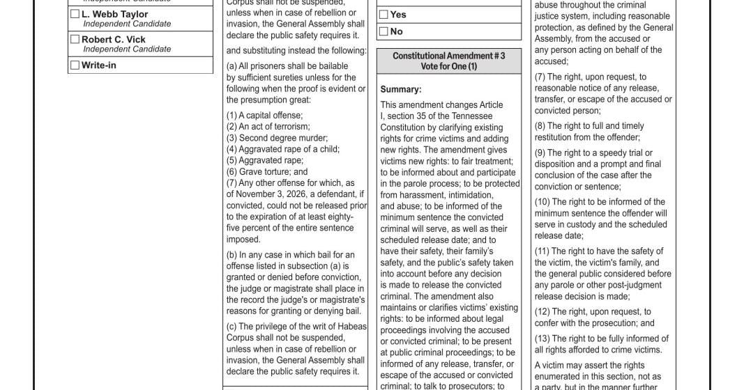 Sample Form C.pdf SAMPLE BALLOT • STATE OF TENNESSEE | Public Notices | williamsonherald.com