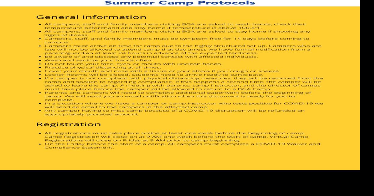 BGA summer camps to kick off June 15 Communities