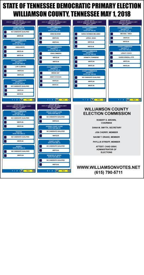 Democratic Primary Ballot Jpg Williamsonherald Com