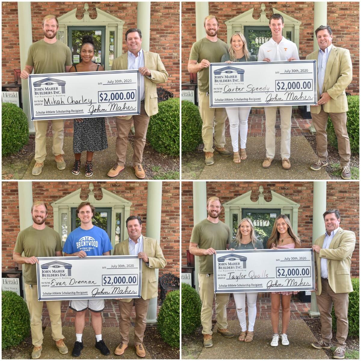 John Maher Builders Awards 4 Local Student Athletes 2k Scholarships Sports Williamsonherald Com