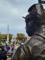 Colored soldier statue