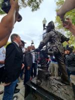 Colored soldier statue