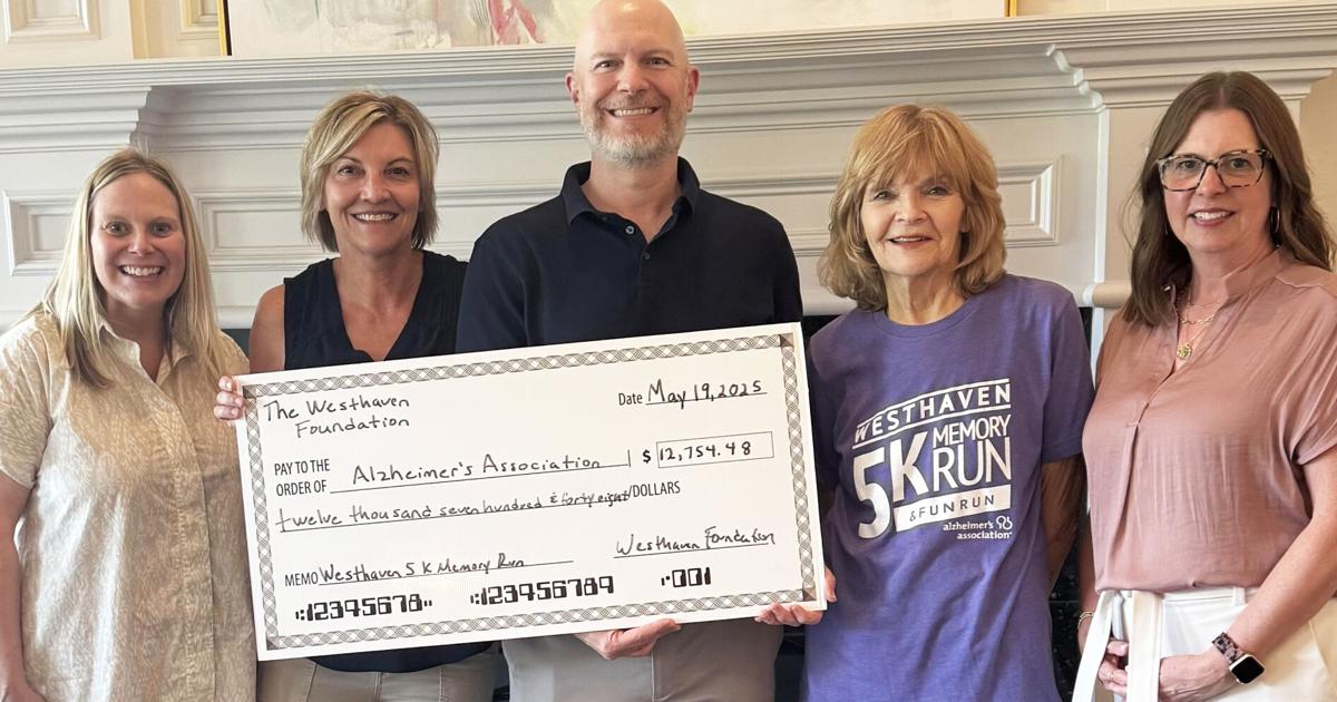 Westhaven Foundation presents $12,000-plus to Alzheimer’s Association Tennessee Chapter