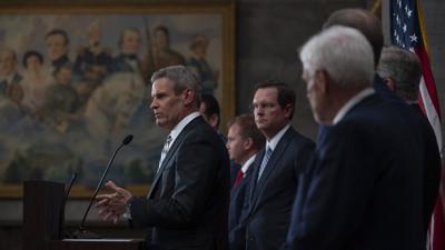 5/5/21 Governor Bill Lee, Lt. Governor Randy McNally, House Speaker Cameron Sexton and other leadership at the end of Session press conference