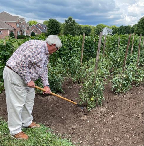 Anderson in garden