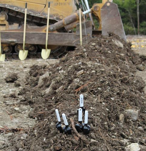 Shovels await leaders and members of The Village Church for their groundbreaking celebration 10.18.2020 (2).JPG