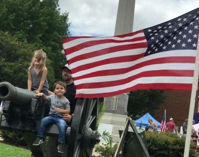 Franklin on Fourth with flag