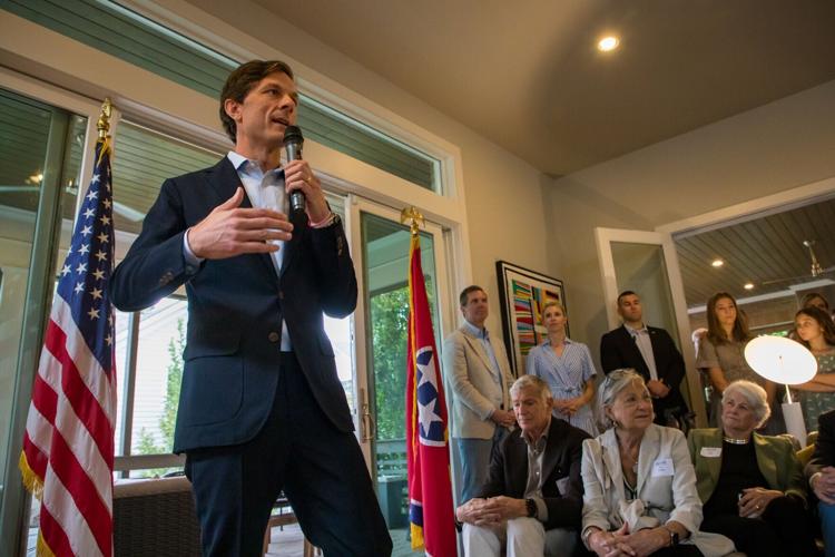 Chaz Molder speaks at a fundraising event in Nashville, Oct. 3, 2026