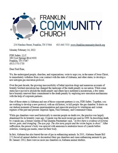 FDRsafety Franklin Community Church open letter 2022 (1 of 3)