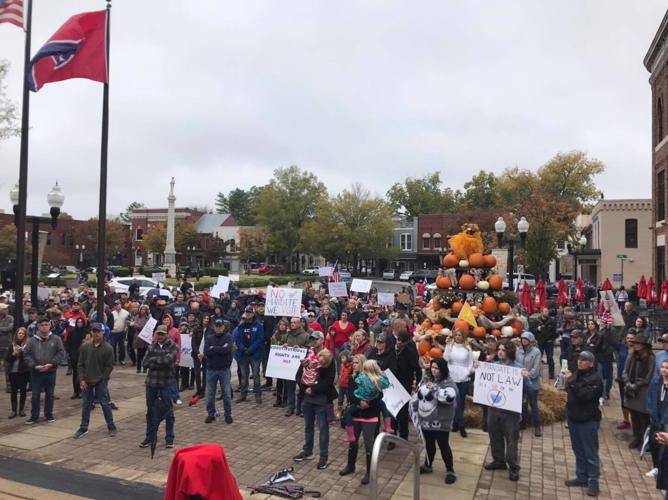 Tennessee Stands Franklin mask mandate protest 10242020