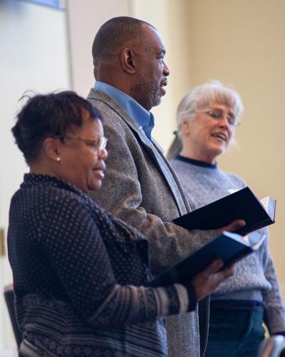 Attendees sing at Brentwood UMC's Faith Forum: Conversations on Race