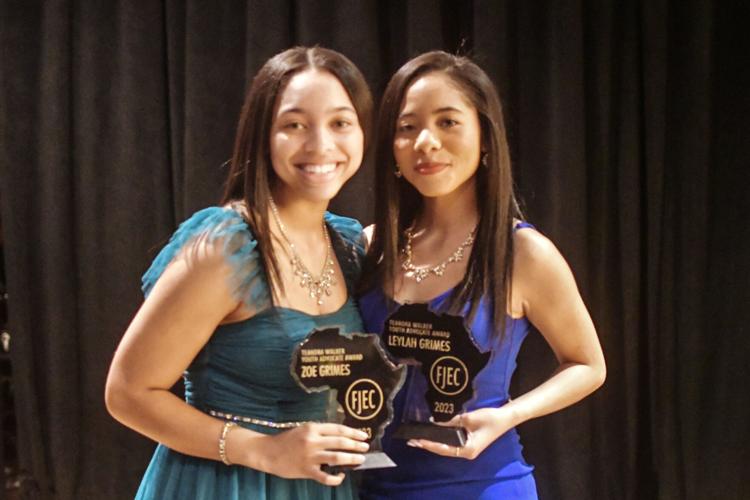 Lila and Zoe Grimes with 2023 Teandra Walker Youth Advocate Awards.jpg