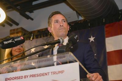 Matt Van Epps speaks at his primary election night watch party