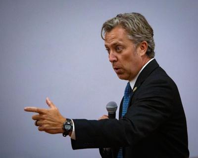U.S. Rep. Andy Ogles speaks at a Tennessee Faith and Freedom Coalition meeting