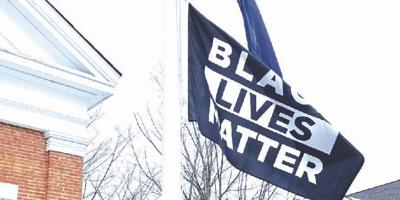 Black Lives Matter flag at Williston Town Hall