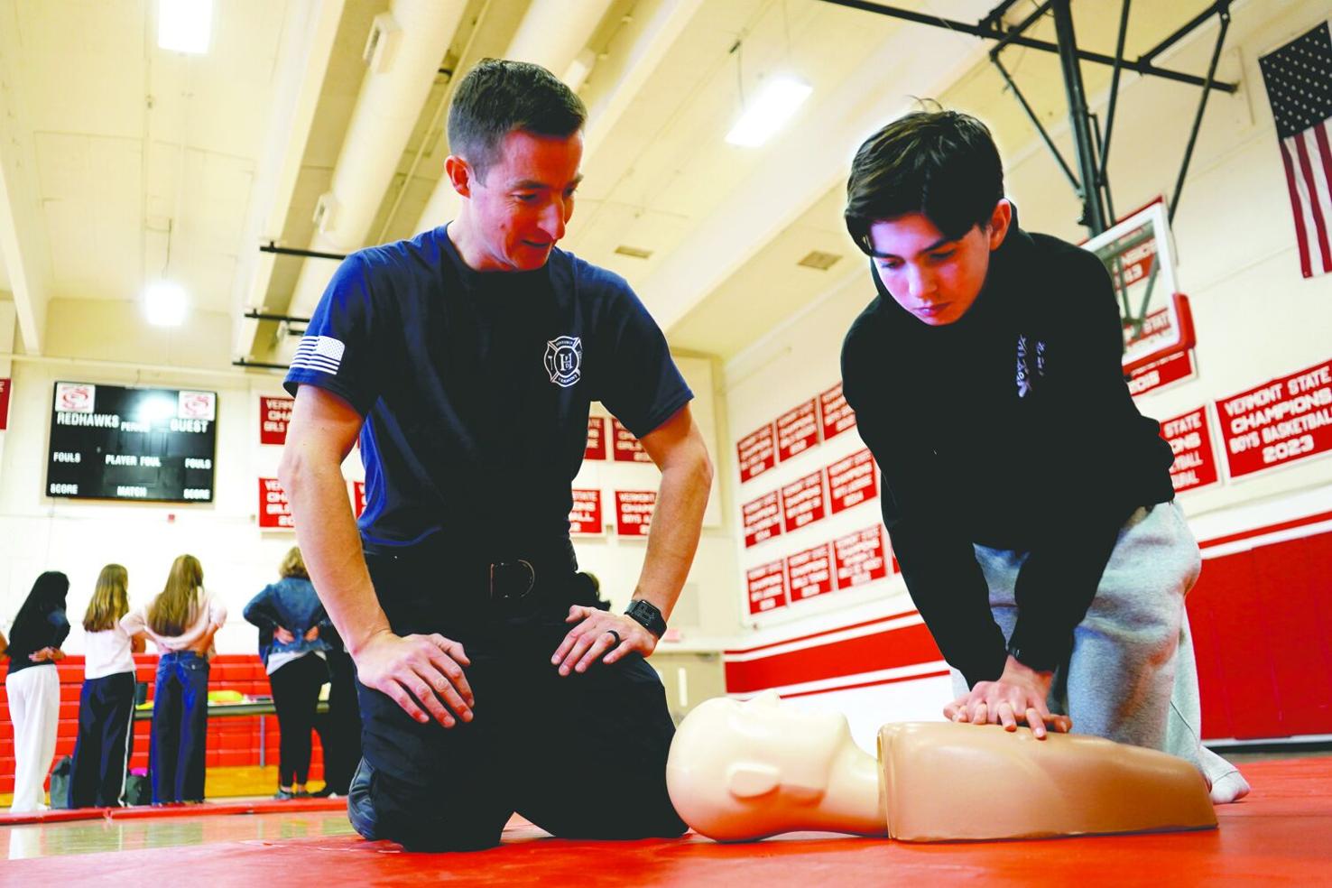 CVU freshmen learn life-saving skills from Hinesburg first-responders ...