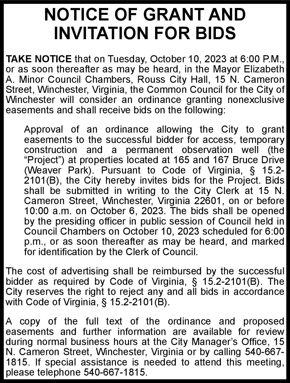 Notice Of Public Hearing DEQ 10-10 | Notices | Winchesterstar.com