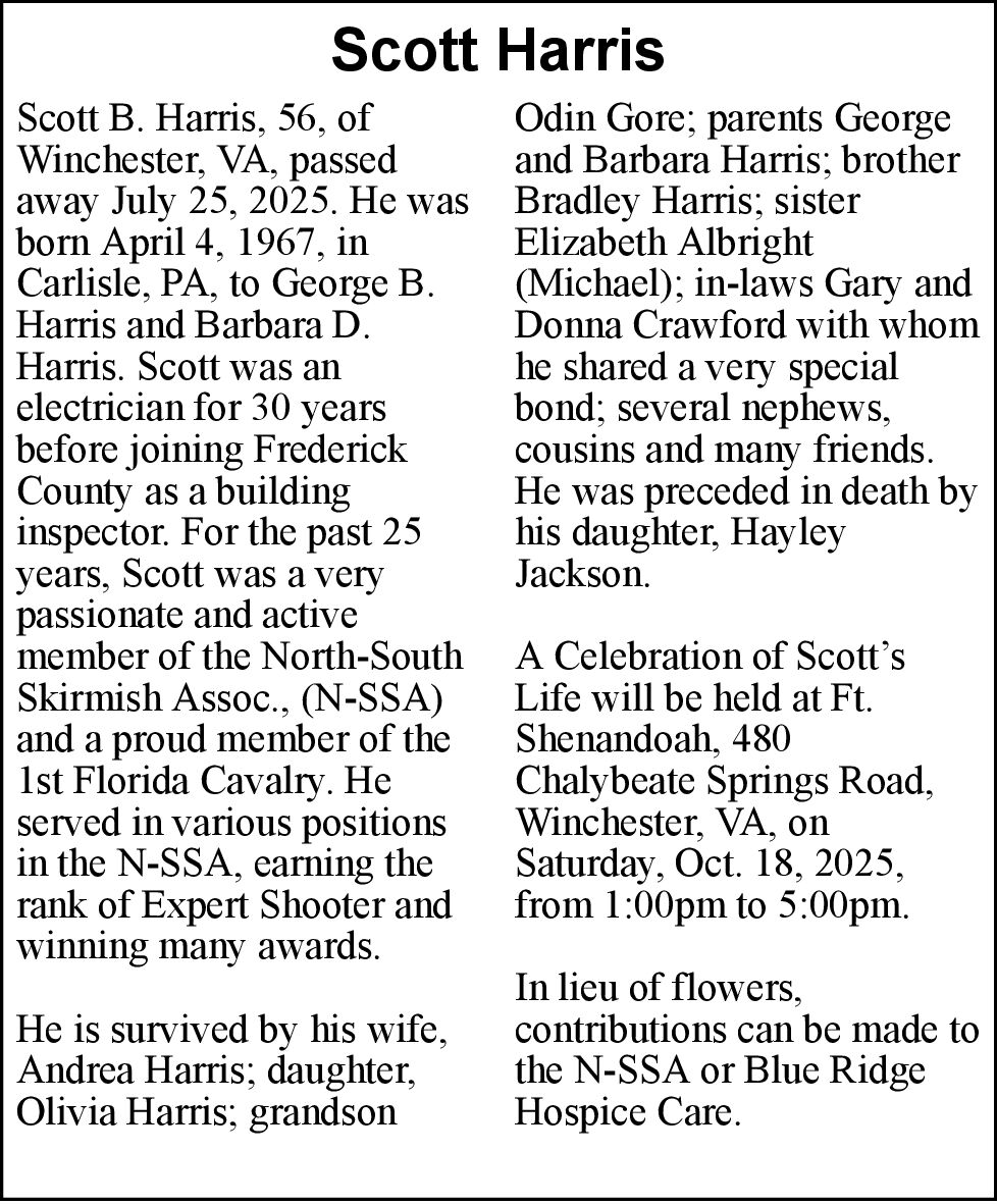 Scott Harris Obituaries