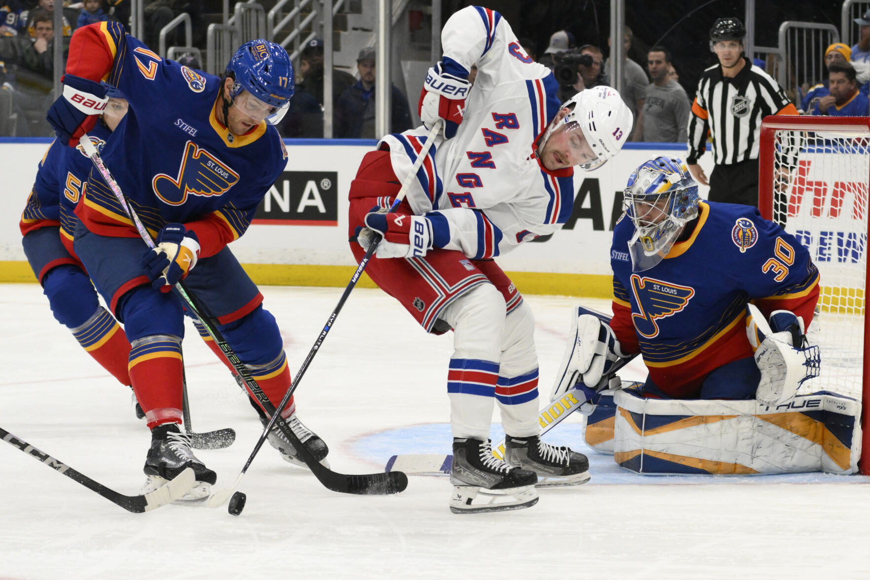 Thomas, Hofer Spark The Blues To A 3-2 Victory Over The Rangers ...