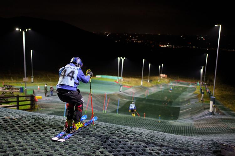 Photos of a plastic ski slope in Britain Associated Press