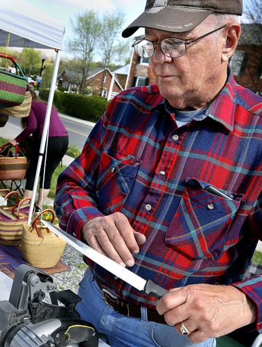 Never a dull moment: Knife sharpener shares his craft at Freight Station  Farmers Market, Winchester Star