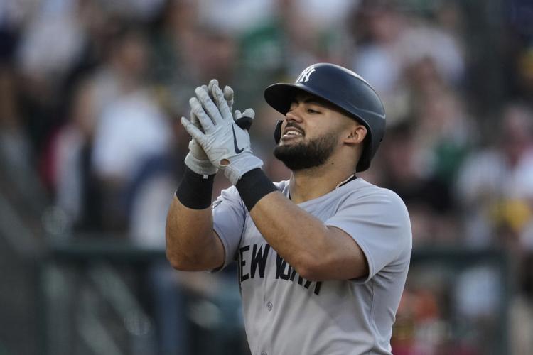 Yankees outfielder Jasson Dominguez hits 3 homers against the A's |  Associated Press | winchesterstar.com