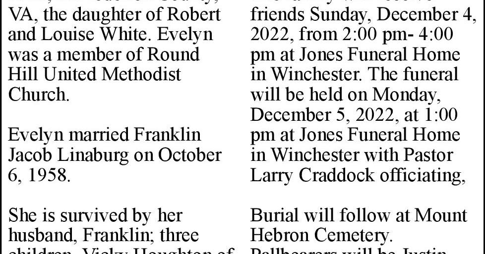 Evelyn Louise Linaburg Obituaries