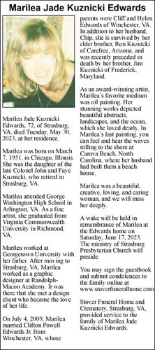 Marilea Jade Kuznicki Edwards | Obituaries | winchesterstar.com