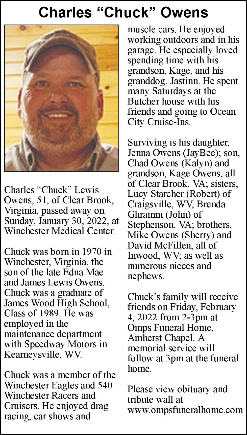 Charles Chuck Owens Obituaries winchesterstar