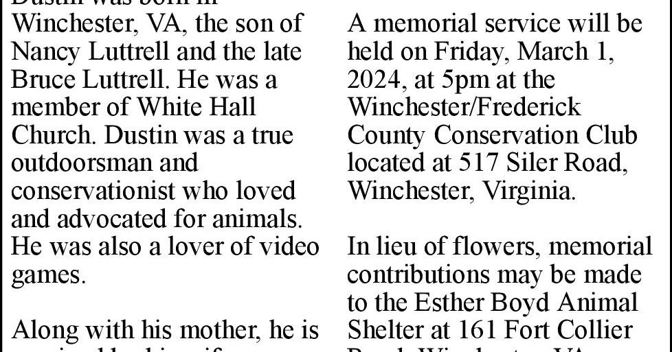 Dustin L. Luttrell Obituaries