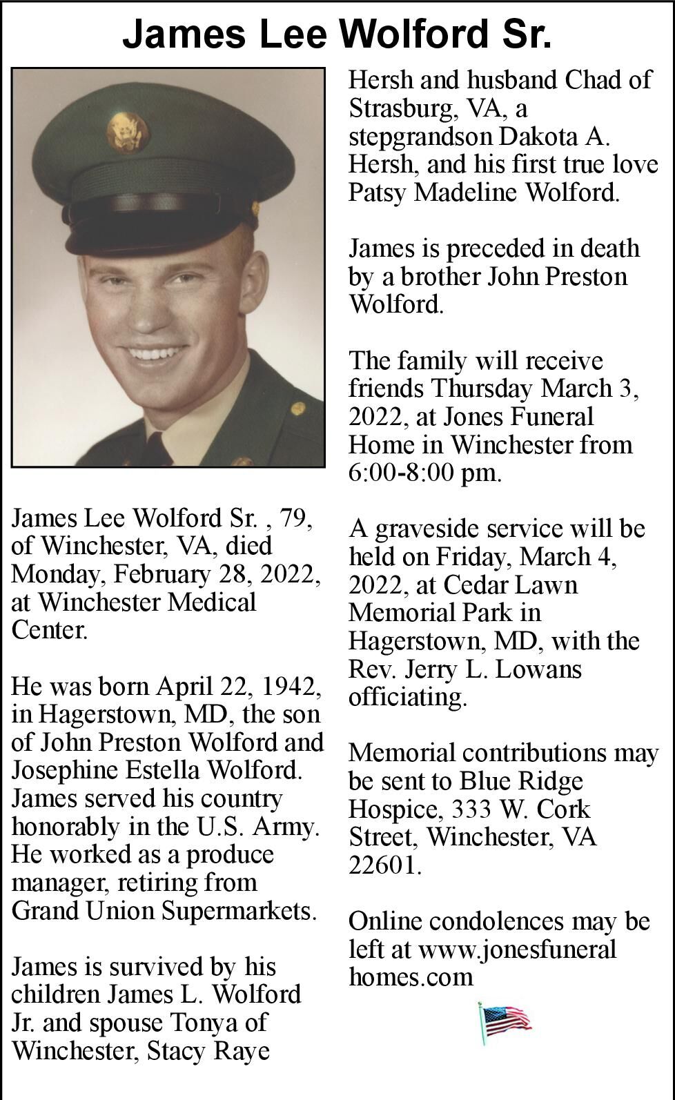 James Lee Wolford Sr. Obituaries winchesterstar