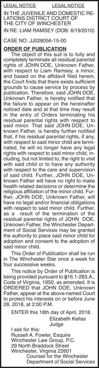 termination parental rights notices winchesterstarcom