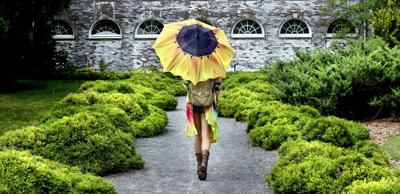 Taking a stroll in a summer shower