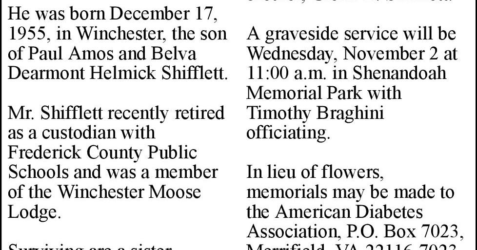 Roger William Shifflett Obituaries