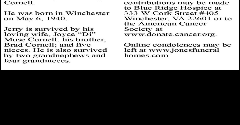 Jerry Franklin Cornell Obituaries