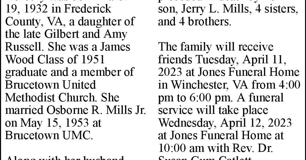 Dorothy I. Mills Obituaries