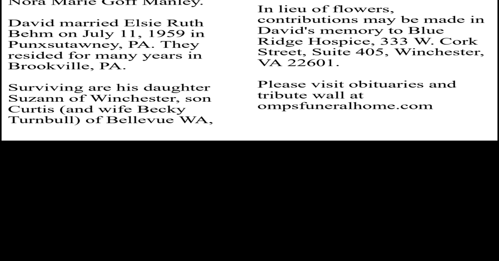 David M. Manley Obituaries