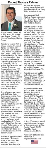 Thomas R. Palmer Attorney Robert Thomas Palmer | Obituaries | winchesterstar.com