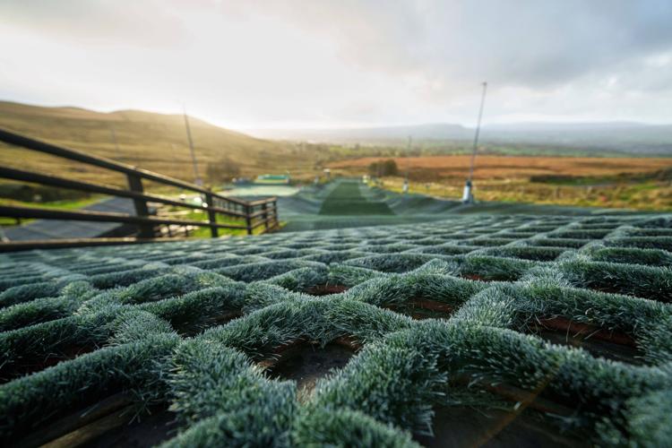 Photos of a plastic ski slope in Britain Associated Press