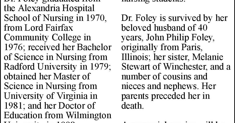 Diana K. Foley Obituaries